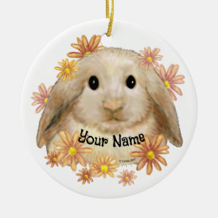 Adorno de cerámica de conejo King Bunny