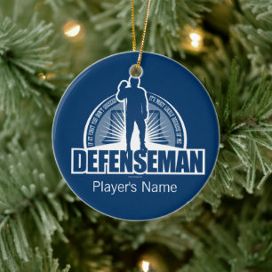 Adorno de cerámica de defensa de hockey