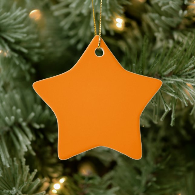 Adorno de cerámica de estrella naranja (Árbol)
