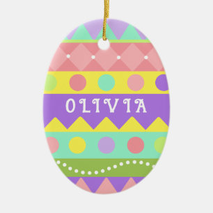 Adorno de cerámica de huevo de Pascua personalizad