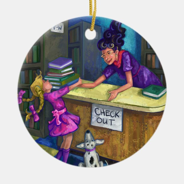 Adorno De Cerámica De la biblioteca del control ilustraciones hacia (Frente)