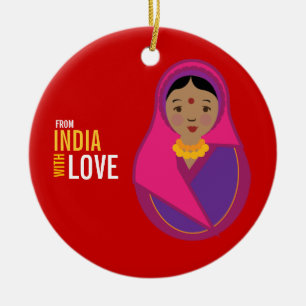 Adorno De Cerámica De la India con el recuerdo de la adopción del