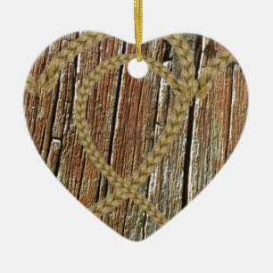 Adorno De Cerámica De madera romántico enredada corazones entrelazada