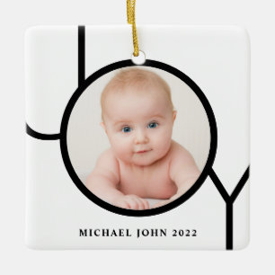 Adorno de cerámica de Navidad con foto personaliza