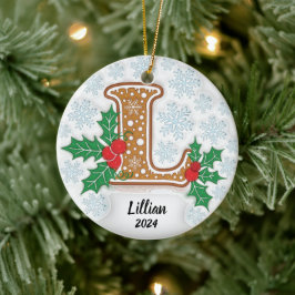 Adorno de cerámica de Navidad con nombre personali