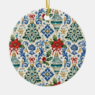 Adorno de cerámica de Navidad de Mayólica Italiana