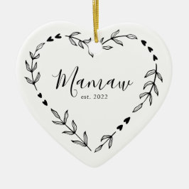 Adorno de cerámica de Navidad del año de Mamaw