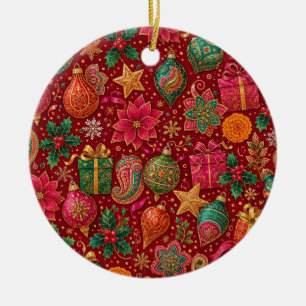 Adorno de cerámica de Navidad en tono de joya de P