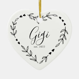 Adorno de cerámica de Navidad Gigi Año Est.