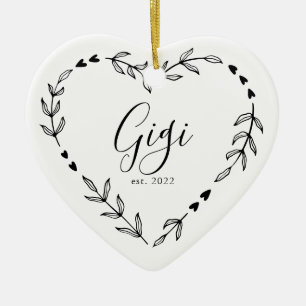 Adorno de cerámica de Navidad Gigi Año Est.
