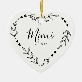 Adorno de cerámica de Navidad Mimi Año Est.