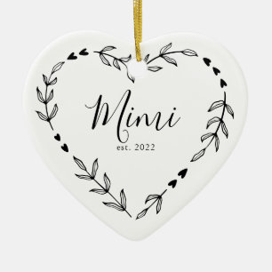 Adorno de cerámica de Navidad Mimi Año Est.