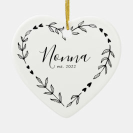 Adorno de cerámica de Navidad Nonna Año Est.