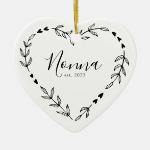 Adorno de cerámica de Navidad Nonna Año Est.