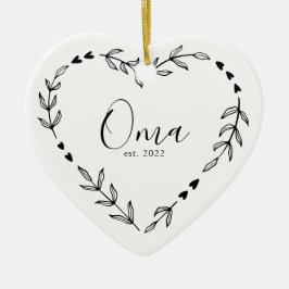 Adorno de cerámica de Navidad Oma Año Est.