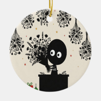 Adorno de cerámica de Navidad para tienda de flore