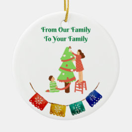Adorno De Cerámica De nuestra familia a su familia