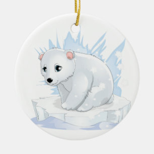 Adorno de cerámica de oso polar
