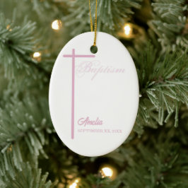 Adorno De Cerámica De padrina sobre bautismo Chica personalizado