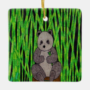 Adorno de cerámica de panda