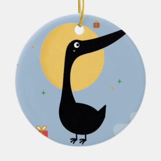 Adorno de cerámica de pato para mediados de otoño