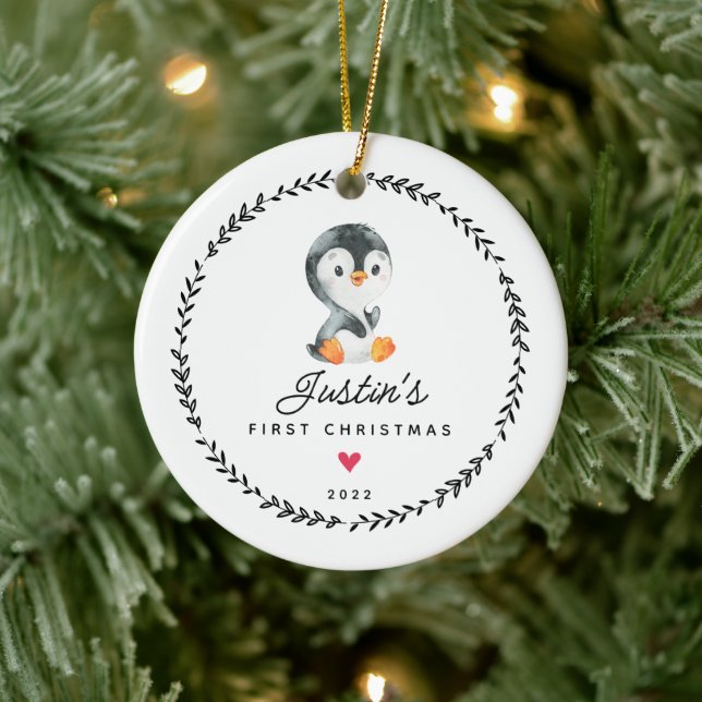 Adorno de cerámica de pingüino para el primer Navi (Árbol)