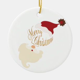 Adorno de cerámica de Santa Navidad Feliz