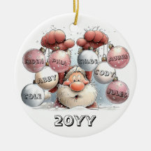 Adorno de cerámica de Santa personalizado en la ni