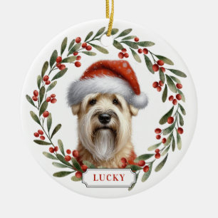Adorno de cerámica de Terrier Wheaten de capa suav