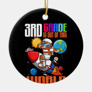 Adorno De Cerámica De vuelta a la escuela 3º grado fuera de este espa