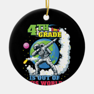 Adorno De Cerámica De vuelta a la escuela 4° grado Espacio fuera de e