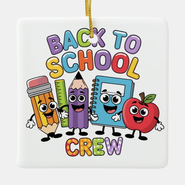 Adorno De Cerámica De vuelta a la tripulación del colegio (Anverso)