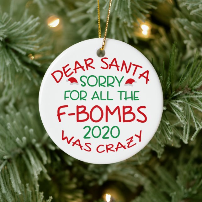 Adorno De Cerámica Dear Santa Funny 2020 Christmas (Árbol)