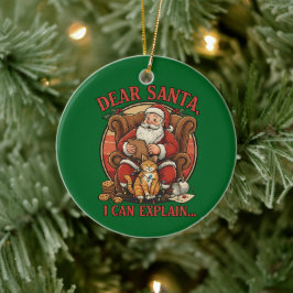 Adorno De Cerámica Dear Santa I Can Explain Ceramic Ornament