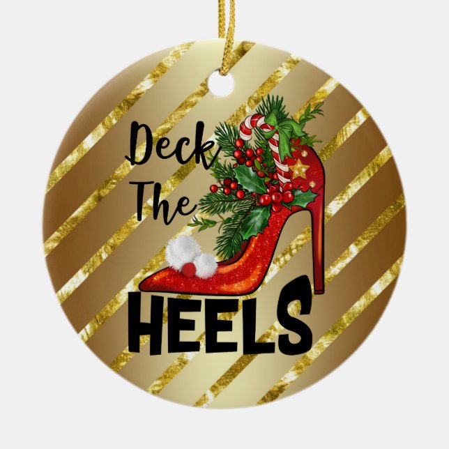 Adorno De Cerámica Deck The Heels Ornament (Frente)