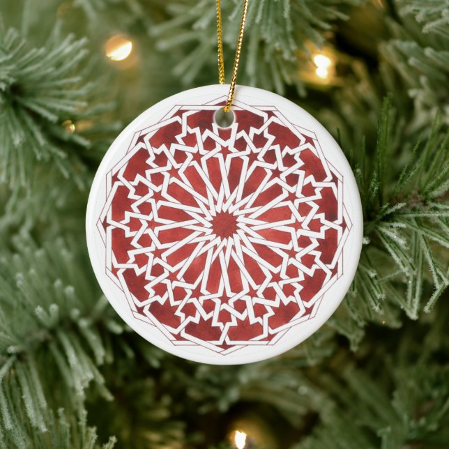 Adorno De Cerámica Décoration Noël céramique Mosaïque marocaine rouge (Árbol)