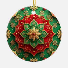 Adorno De Cerámica Decorative Red Green Holiday Ornament