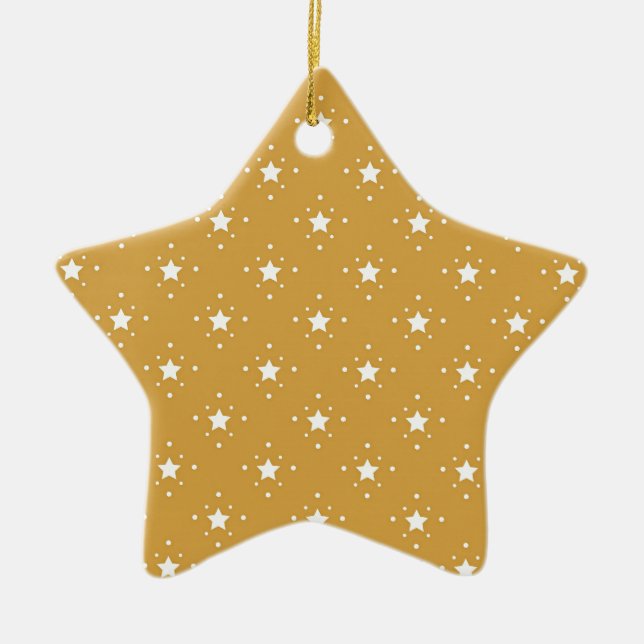 Adorno De Cerámica Decorative Stars on Gold Background (Frente)