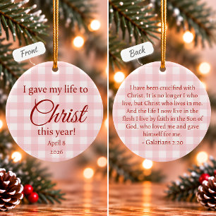 Adorno De Cerámica Dedi Mi Vida a Cristo Navidad