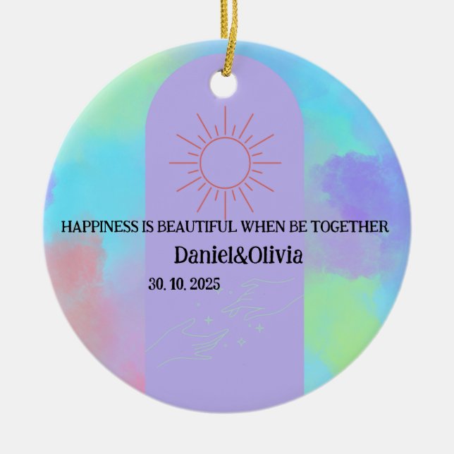 Adorno De Cerámica Deep Purple Soft Weeding Stueding (Frente)