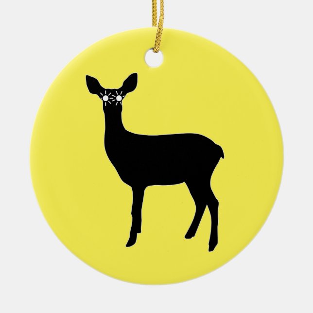 Adorno De Cerámica Deer con faros (Frente)