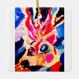 Adorno De Cerámica Deer winter joy