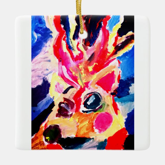 Adorno De Cerámica Deer winter joy (Anverso)