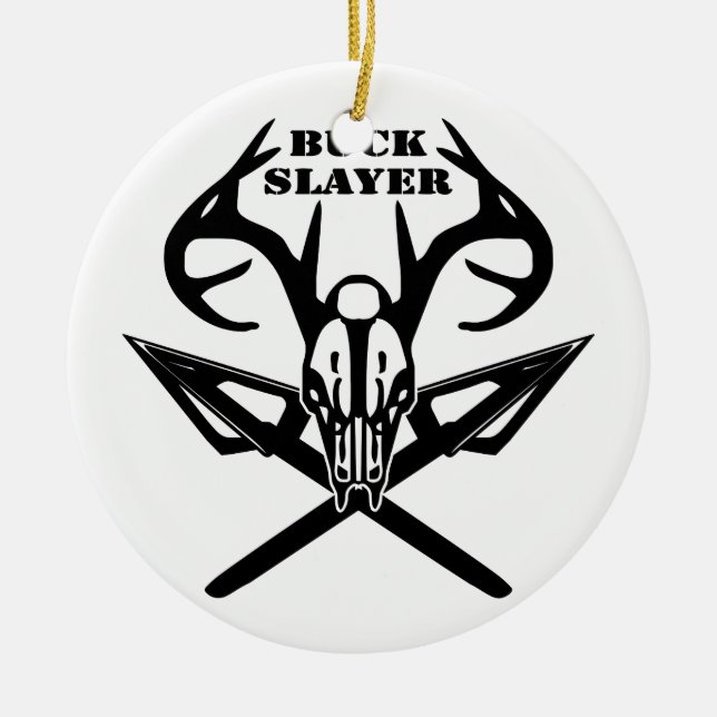 Adorno De Cerámica Deer y flechas de capa negra (Frente)