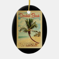 Deerfield Beach Palm Tree Vintage Travel