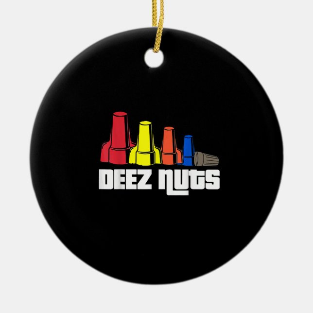 Adorno De Cerámica Deez Nuts: Regalo eléctrico (Frente)