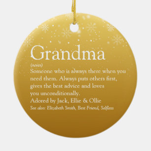 Adorno De Cerámica Definición de abuela de Navidades de oro