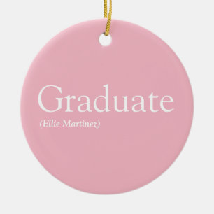 Adorno De Cerámica Definición de Graduada Rosa Divertido