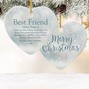 Adorno De Cerámica Definición de mejor amigo Feliz Navidad