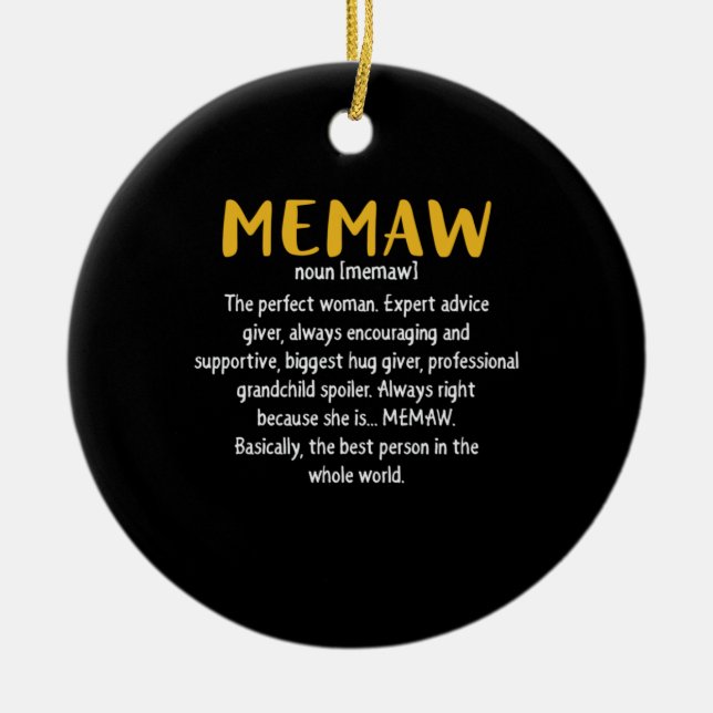 Adorno De Cerámica Definición de memaw de arte madre (Frente)